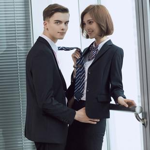 2016秋男長袖西裝職業(yè)裝套裝女同款伴郎禮儀服務(wù)生新郎司儀正裝