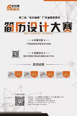 第二屆“軟件通”杯 廣東省高職高專大學生簡歷創(chuàng)意設計大賽開賽啦!